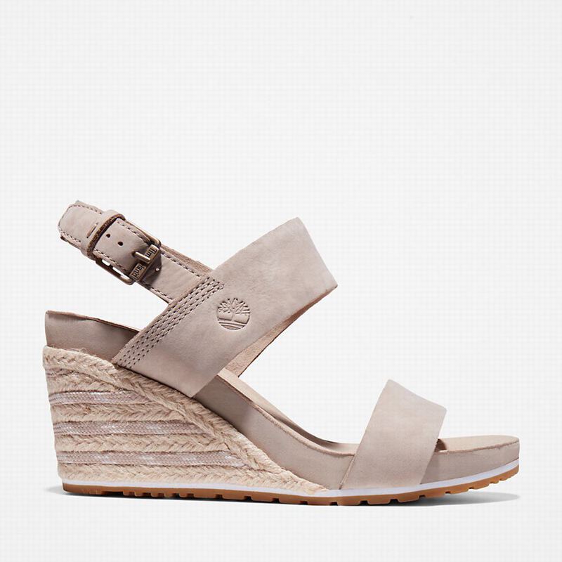 Beige Timberland Capri Sunset Wedge Wedge Sandals | 81551388