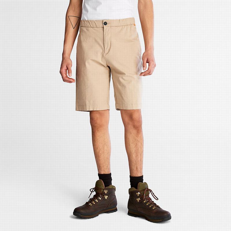 Beige Timberland Cotton and Linen-Blend Shorts | 45425662