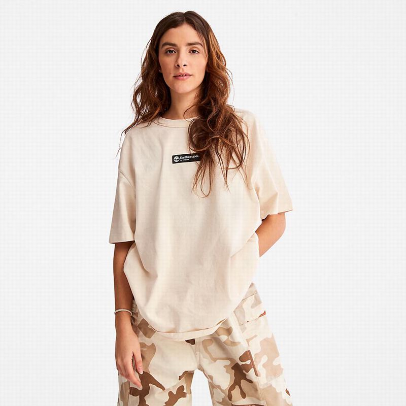Beige Timberland Dunstan River T-Shirts | 80534152