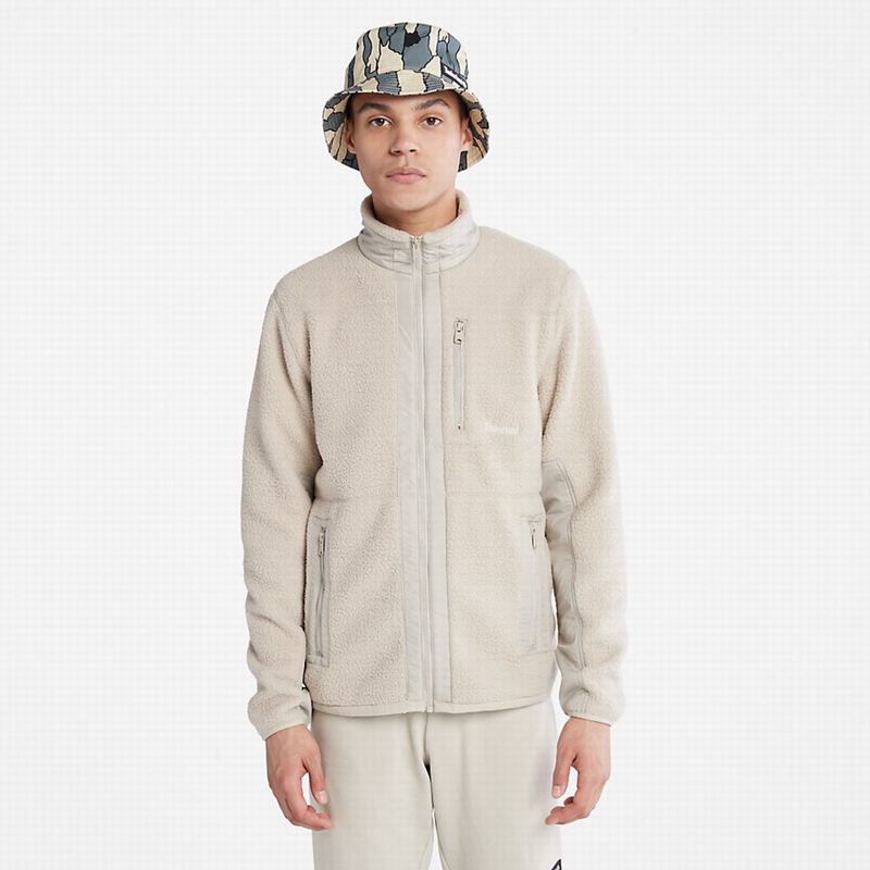 Beige Timberland High-Pile Fleece Jackets | 20662108