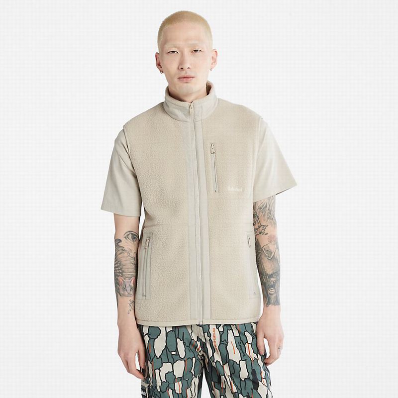 Beige Timberland High-Pile Fleece Vest | 87846175