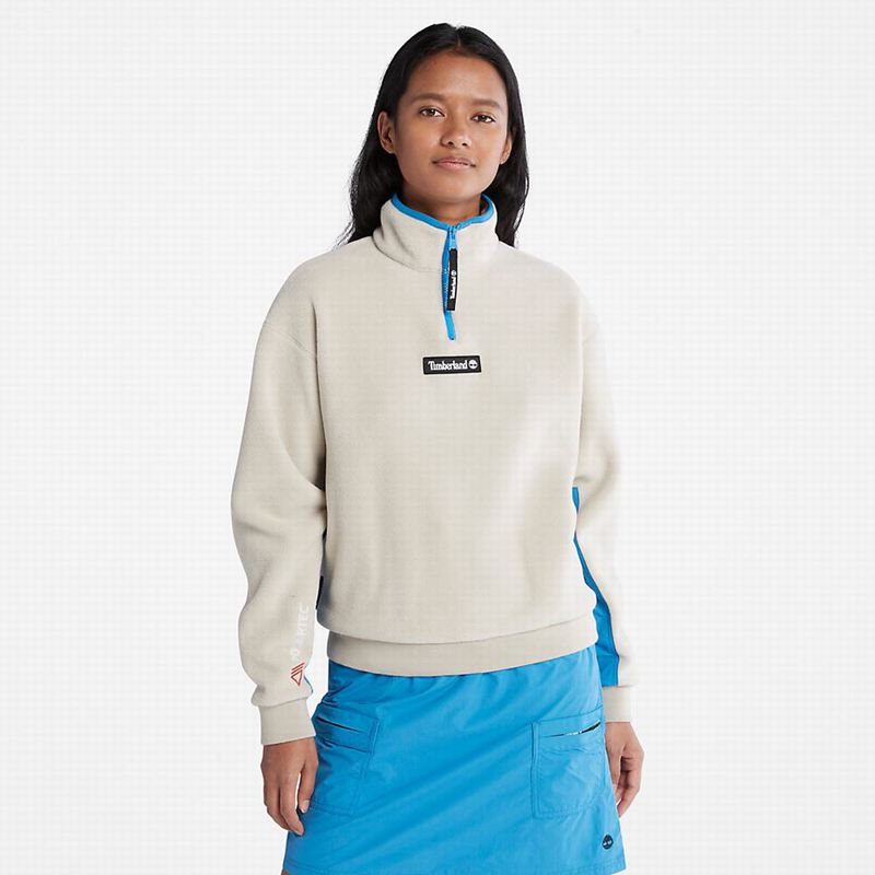 Beige Timberland Polartec Funnel-neck Fleece Jackets | 68425987