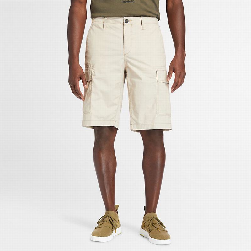 Beige Timberland Poplin Cargo Shorts | 11184157