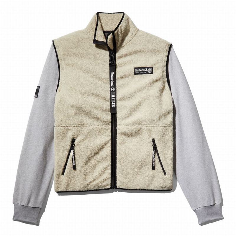 Beige Timberland Re-imagined Hybrid Fleece Jackets | 38294542