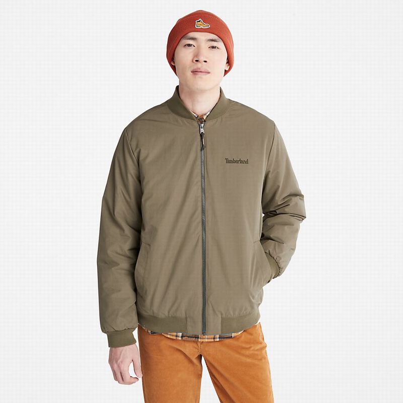 Beige Timberland Waterproof Bomber Jackets | 45200901