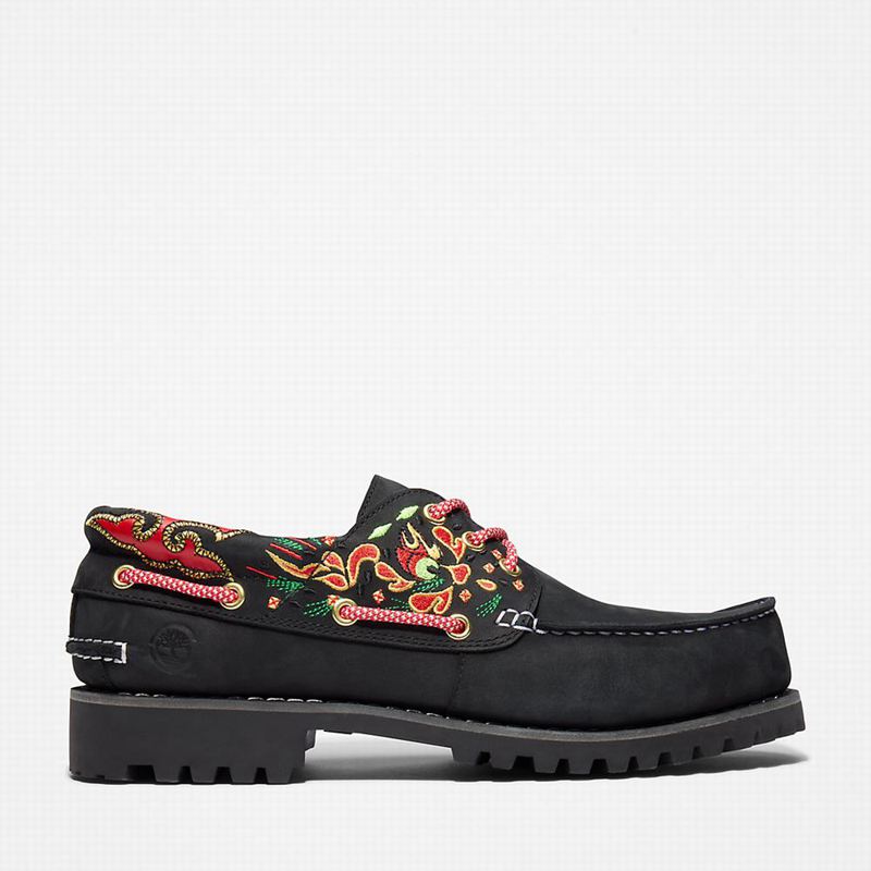 Black Timberland 3-Eye Boat Shoes | 36933237