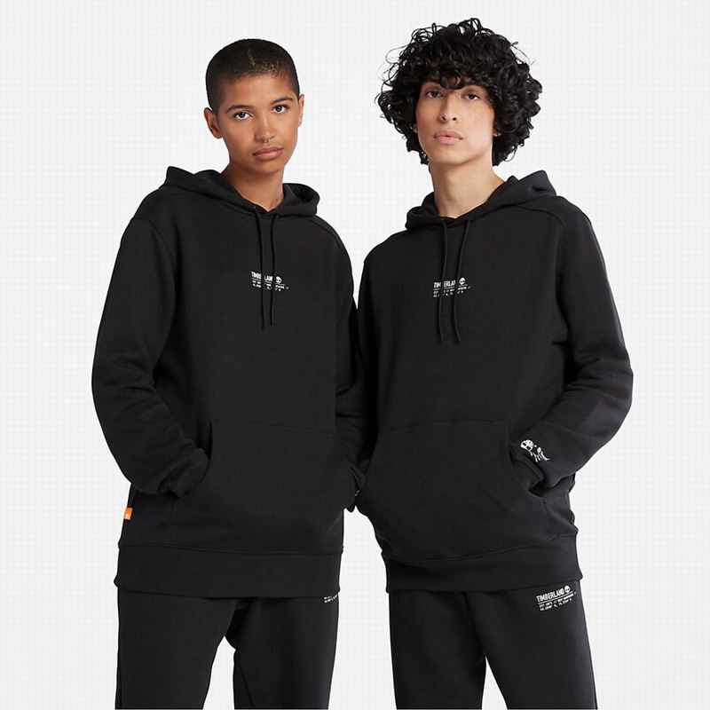 Black Timberland All Gender Luxe Comfort Essentials Refibra Hoodie | 81989096