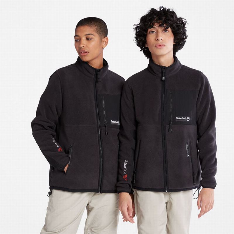 Black Timberland All Gender Polartec Fleece Jackets | 42977226