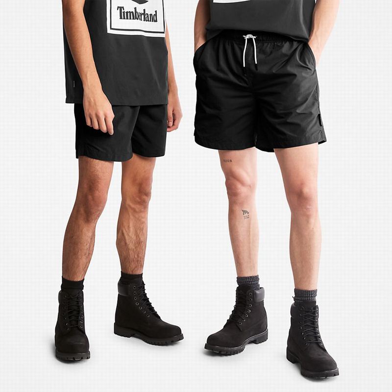 Black Timberland All Gender Windbreaker Shorts | 31351208