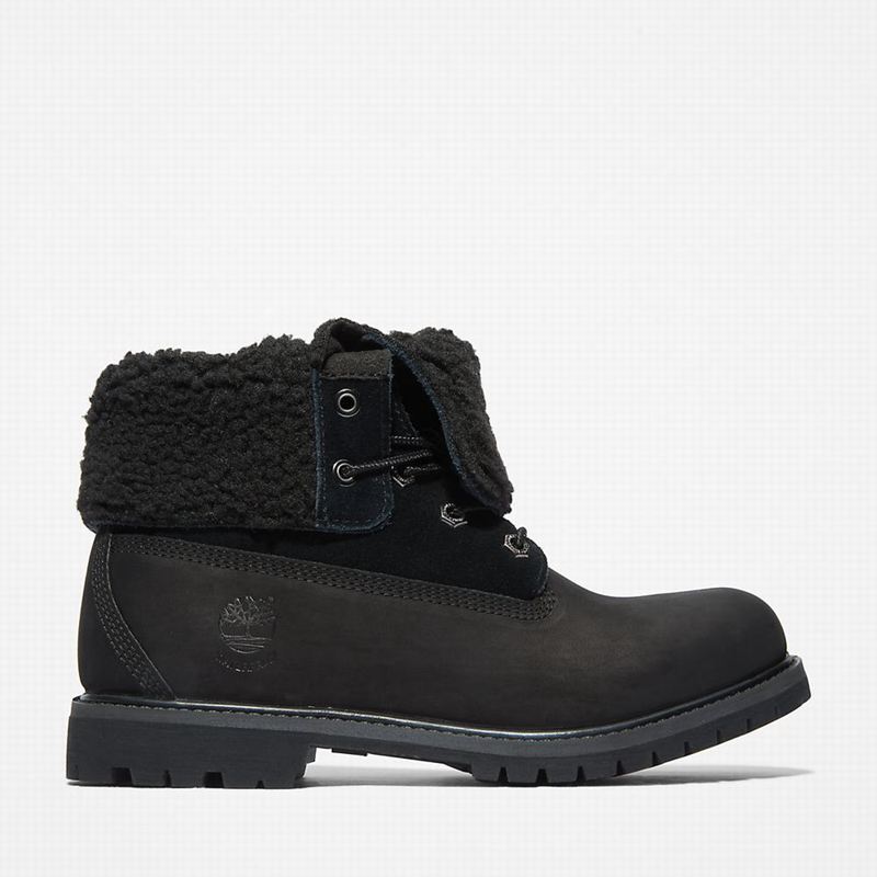Black Timberland Authentic Fold-over Boots | 12127045