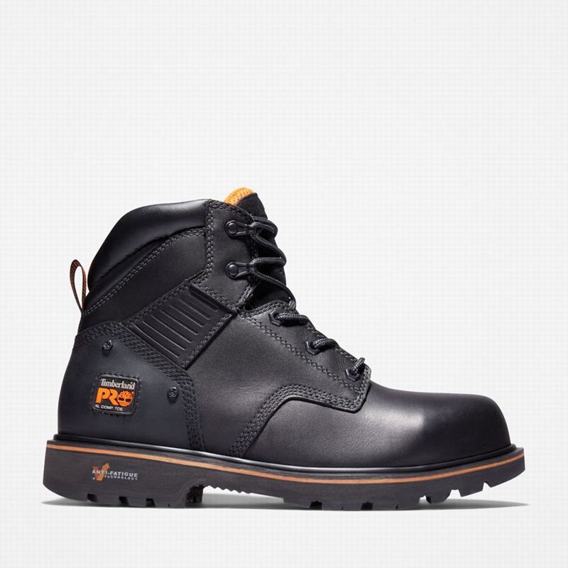 Black Timberland Ballast 6" Composite Toe Work Boots | 41782072