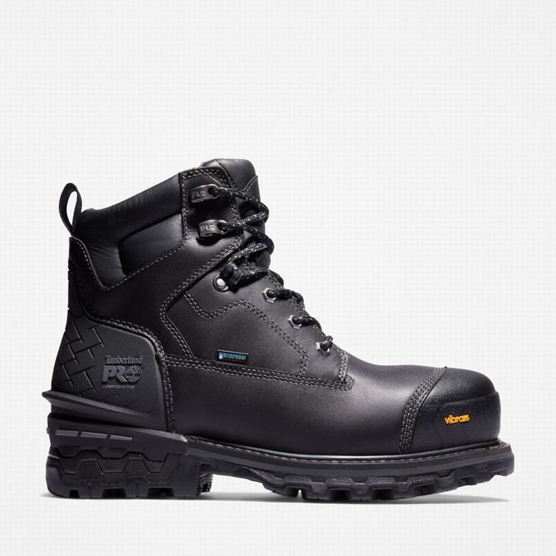 Black Timberland Boondock HD 6" Composite Toe Waterproof Work Boots | 21597015