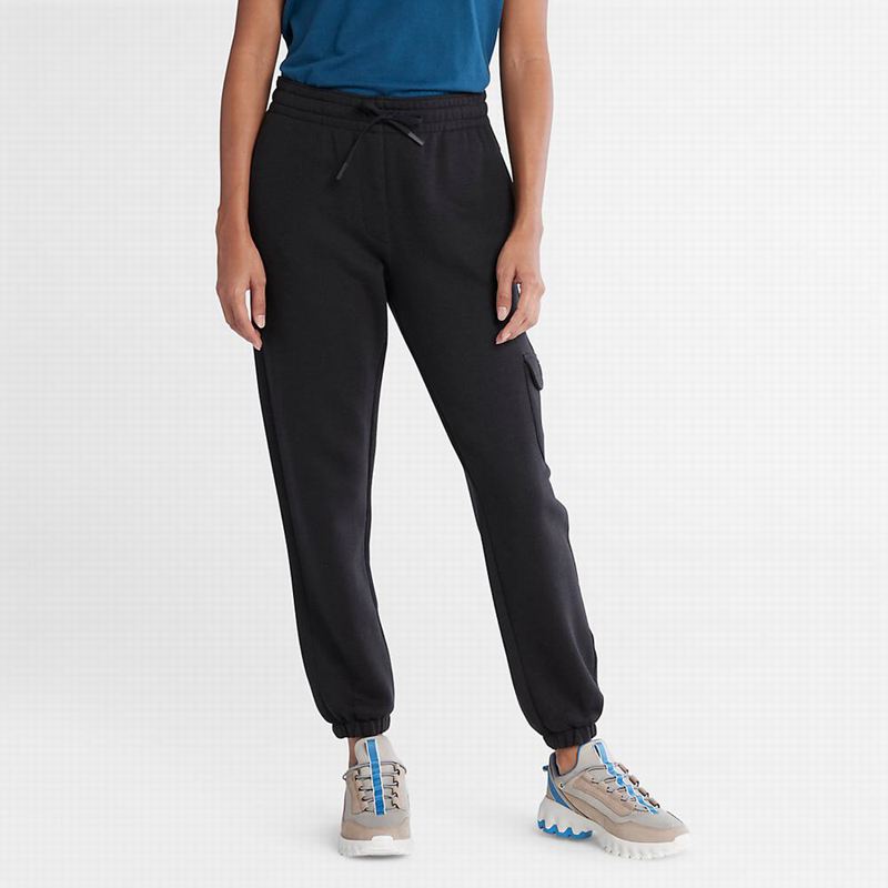 Black Timberland Cargo Tracksuit Bottoms Joggers | 14869034
