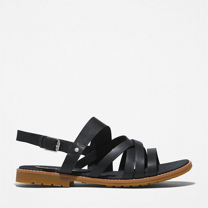 Black Timberland Chicago Riverside Backstrap Sandals | 39612348