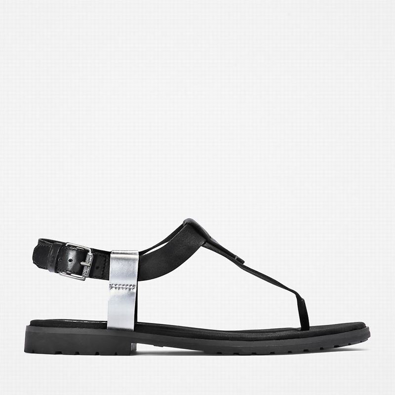 Black Timberland Chicago Riverside Thong Sandals | 51459572