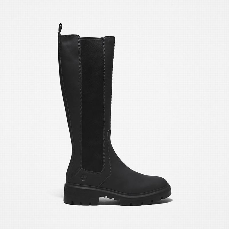 Black Timberland Cortina Valley Tall High Boots | 36014217