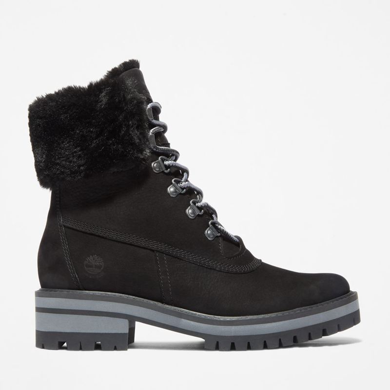 Black Timberland Courmayeur Valley 6-Inch Waterproof Faux-Fur Winter Boots | 39882954