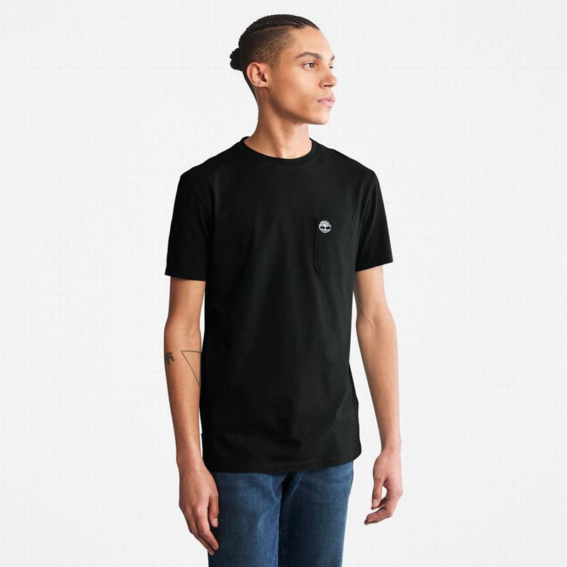 Black Timberland Cut-and-sew T-Shirts | 94153000