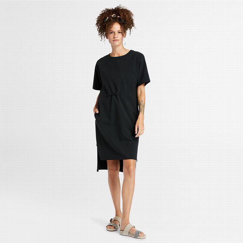 Black Timberland Drawstring T-Shirt Dress | 40578296