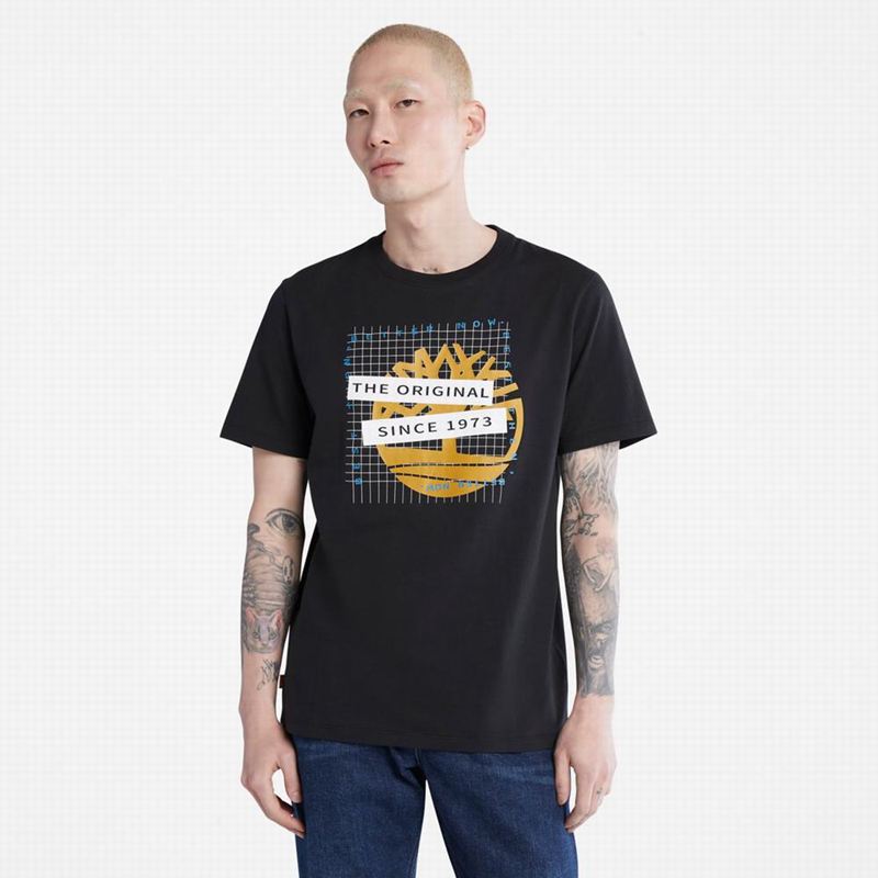 Black Timberland Dunstan River Crew Tee T-Shirts | 35153701