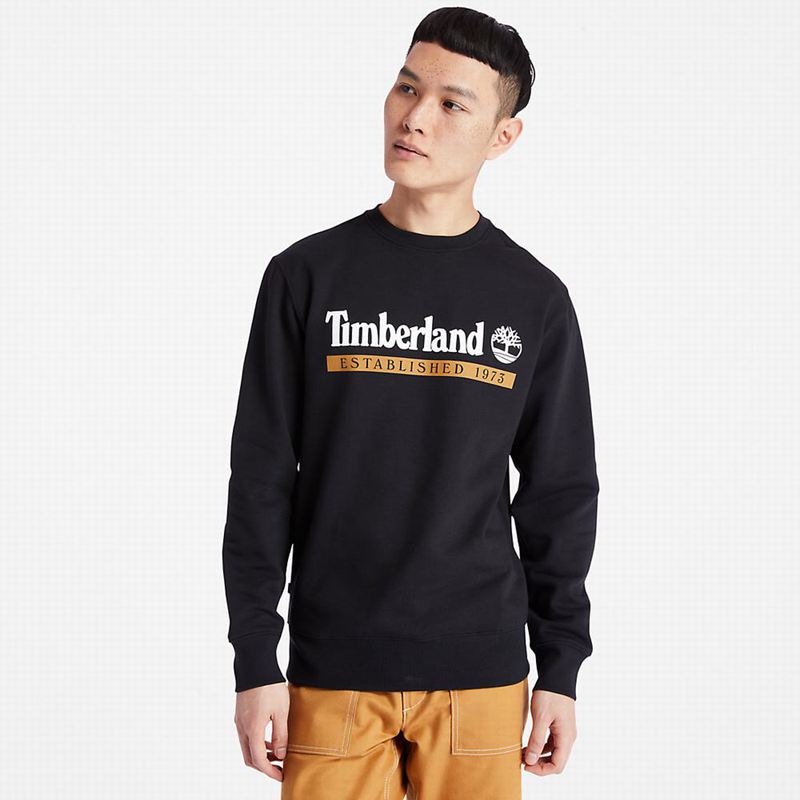 Black Timberland Established 1973 Crew Sweatshirts | 18280843