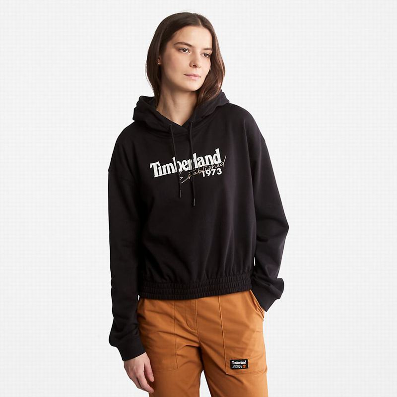Black Timberland Established 1973 Logo Hoodie | 13741121