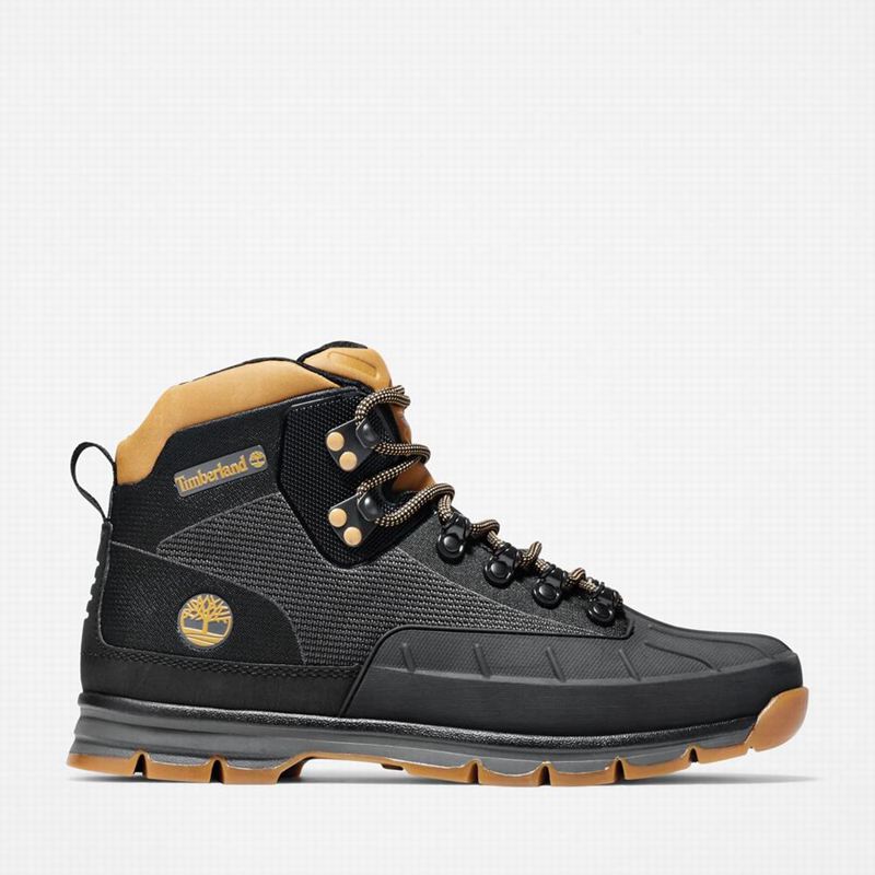 Black Timberland Euro Shell-Toe Hiking Boots | 90596988