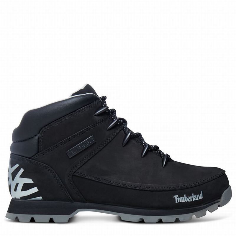Black Timberland Euro Sprint Mid Hiking Boots | 82578639