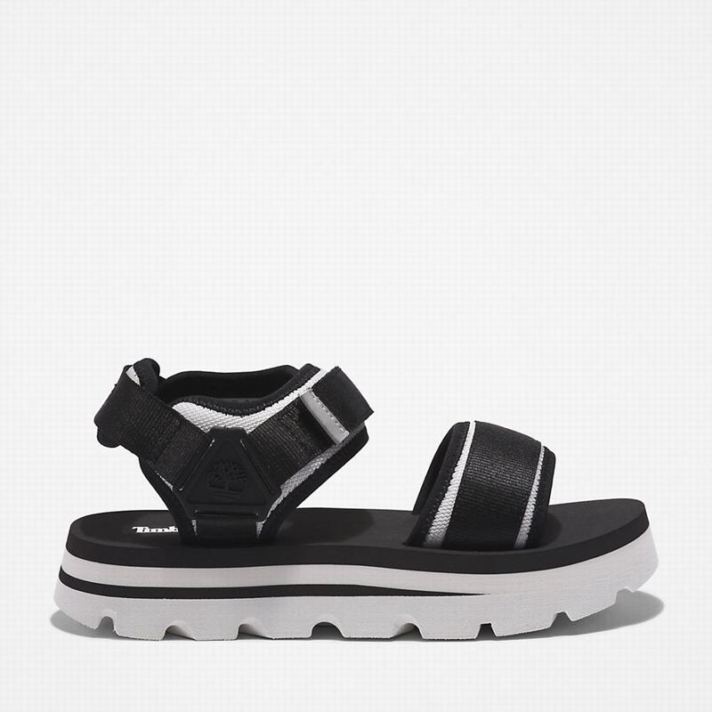 Black Timberland Euro Swift Ankle-Strap Sandals | 24483327