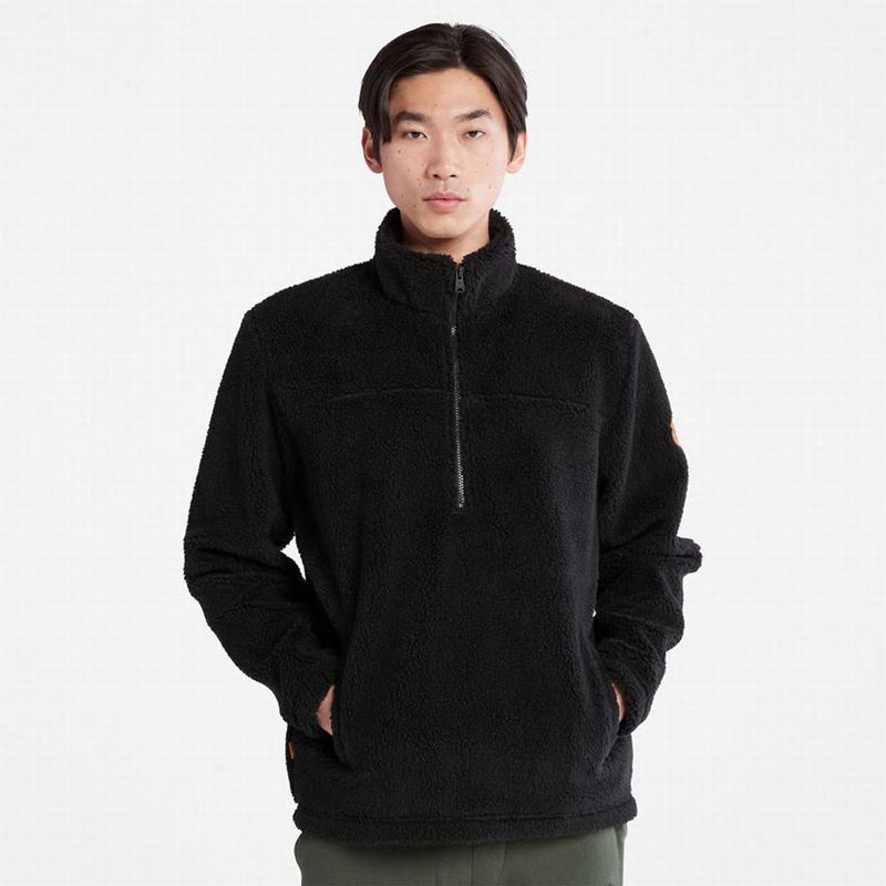 Black Timberland Half-zip Fleece Jackets | 87198218