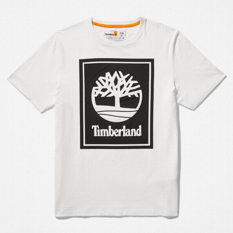 Black Timberland Heavyweight Logo T-Shirts | 19238124