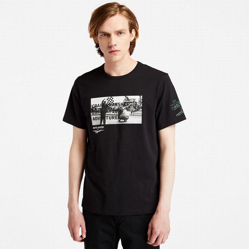 Black Timberland Heavyweight T-Shirts | 24358725