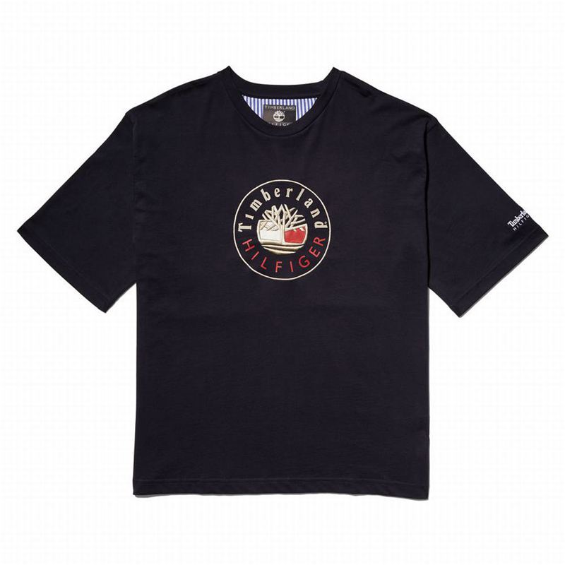 Black Timberland Heavyweight T-Shirts | 88070154
