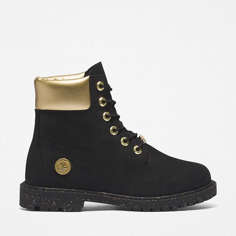 Black Timberland Heritage 6 Inch Boots | 18665723