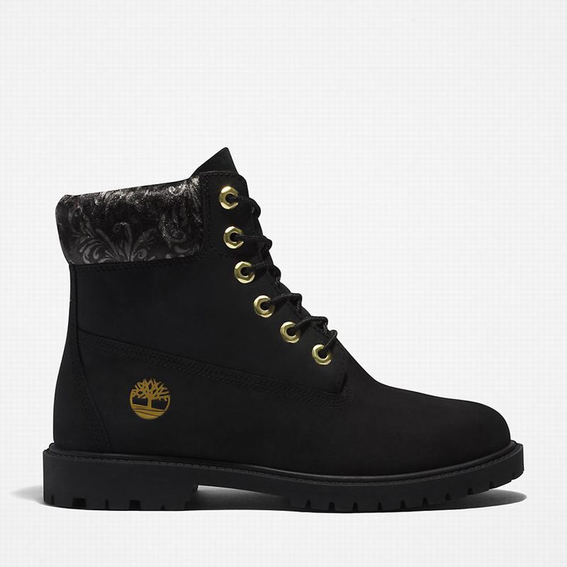 Black Timberland Heritage 6 Inch Boots | 53363041