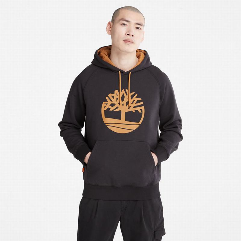 Black Timberland Heritage Logo Hoodie | 45839742