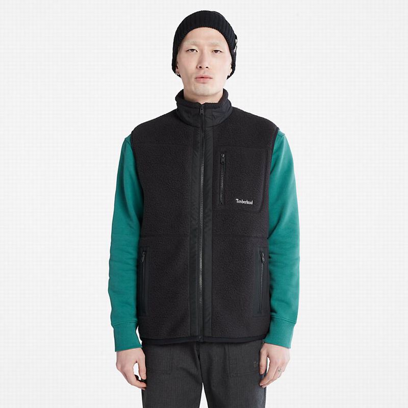 Black Timberland High-Pile Fleece Vest | 38120865