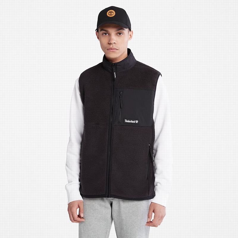 Black Timberland High-Pile Fleece Vest | 56711247