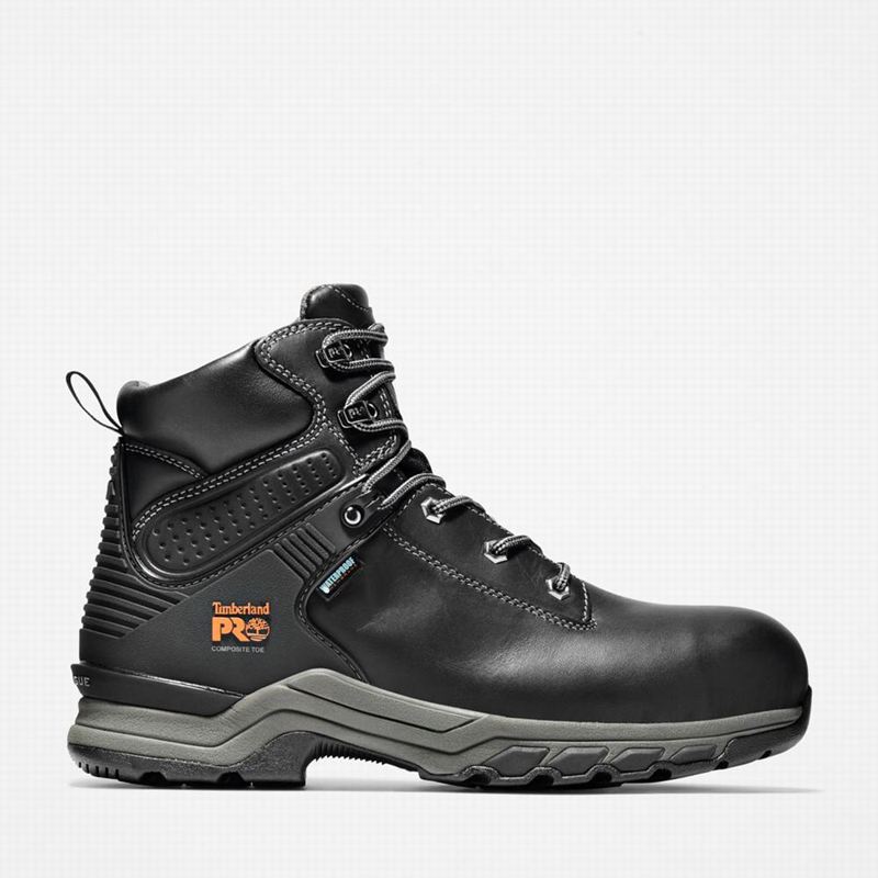 Black Timberland Hypercharge 6" Composite Toe Waterproof Work Boots | 32053541