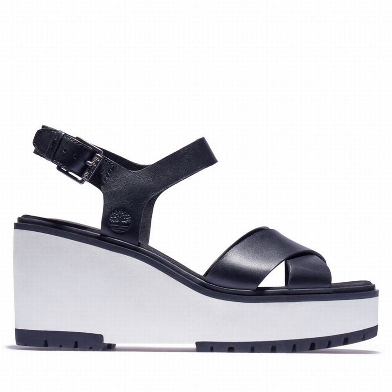 Black Timberland Koralyn Wedge Wedge Sandals | 48478357