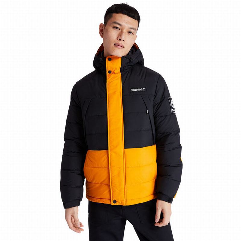 Black Timberland Lined Raincoat Puffer Jackets | 32383700