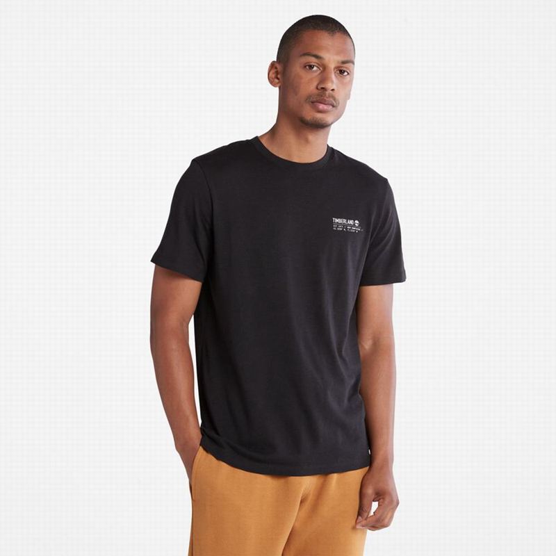 Black Timberland Logo T-Shirts | 21994224