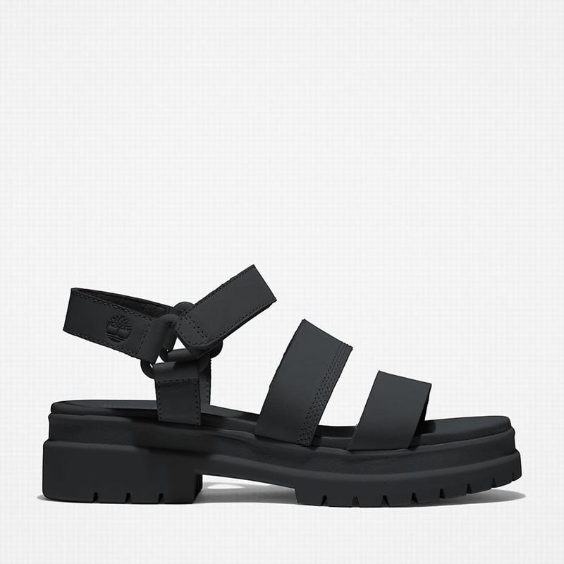 Black Timberland London Vibe Ankle-Strap Sandals | 63441383