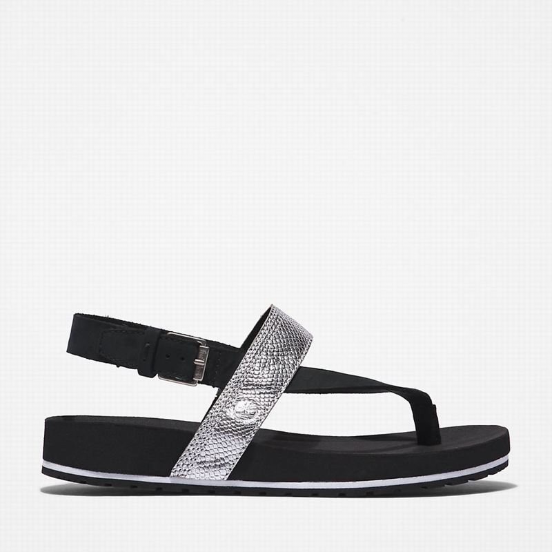 Black Timberland Malibu Beach Flip-Flop Sandals | 39757341