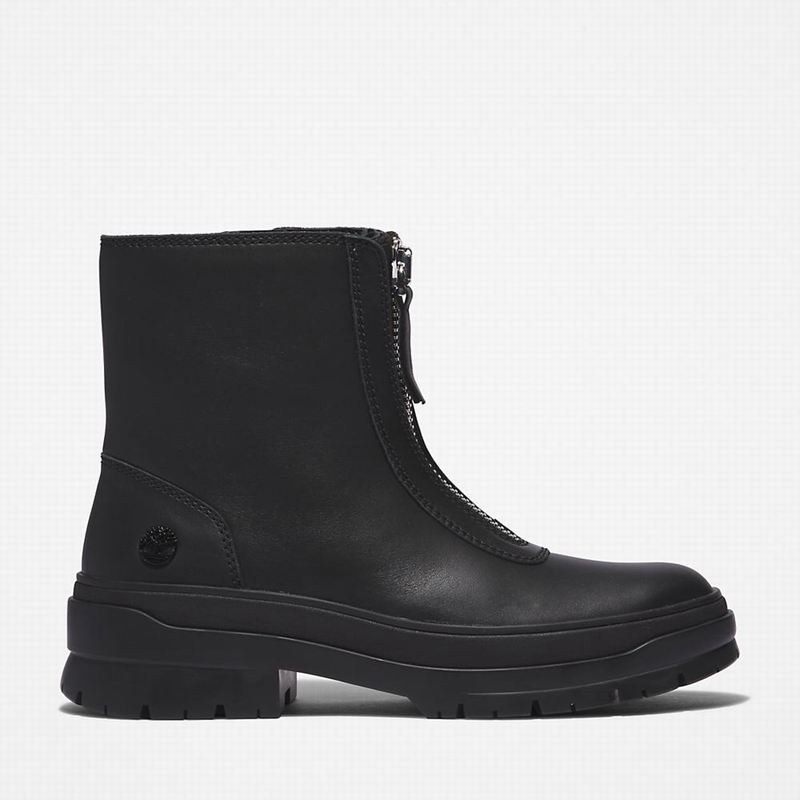 Black Timberland Malynn Front-zip Boots | 30252041