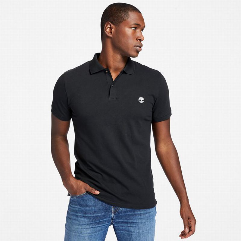 Black Timberland Merrymeeting River Polo Shirts | 6446063