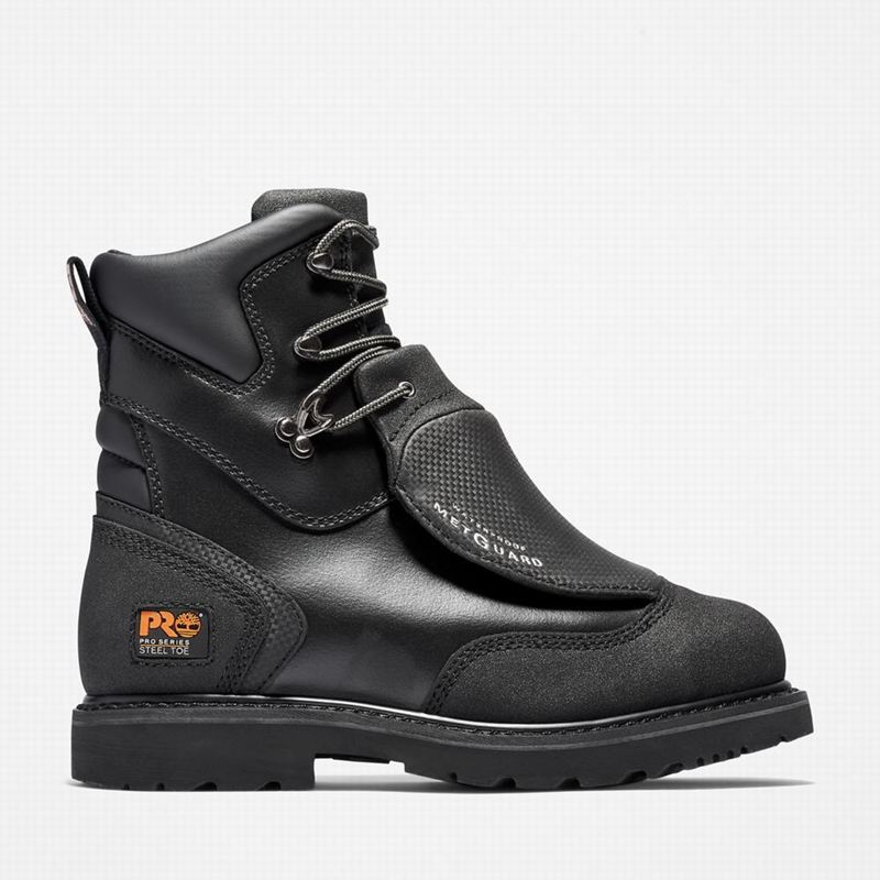 Black Timberland Met Guard Steel Toe Waterproof Work Boots | 40431679