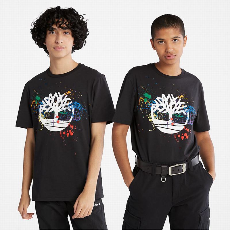 Black Timberland Outdoor Heritage Camo-Pocket T-Shirts | 49875215