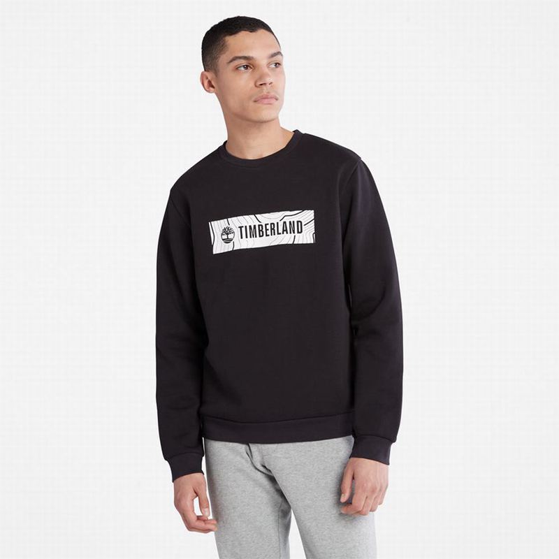Black Timberland Oyster River Logo Sweatshirts | 66613618