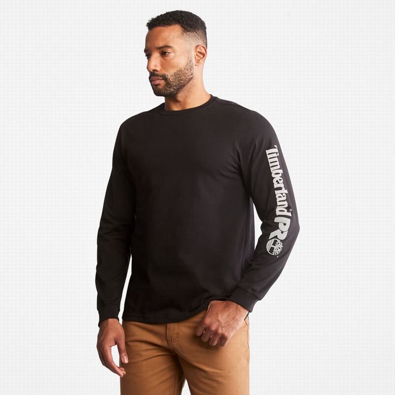 Black Timberland PRO Base Plate Blended Short-Sleeve Long Sleeve | 67379626